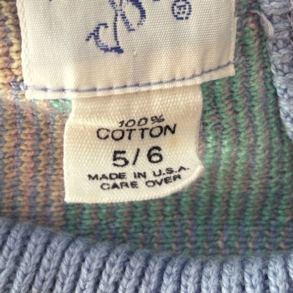 Vintage 90s Kids Knit Sweater Vest – Kitestrings – Pastel Plaid – Size 5/6 - Picture 6 of 7